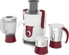 Philips HL 7715 WITH 700W MOTOR 700 Juicer Mixer Grinder 3 Jars, WHITE/RED