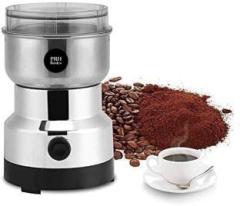 Prh Basics Electric Coffee Beans Grinder | Ideal for Grinding Coffee Beans, Herbs, Spices & Nuts, 300 Mixer Grinder 1 Jar, Silver & Black With Transparent Lid
