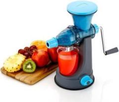 Psa Hand Juicer for Fruits and Vegetables with Steel Handle, Travel Juicer 1 Juicer, 1 Handle, 1 Jar, 1 Glass 0 Juicer 1 Jar, Blue