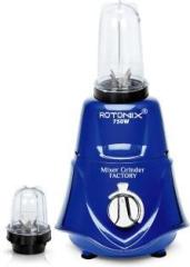 Rotomix 750 watts Rocket Mixer Grinder with 2 Bullets Jars 350ML Jar and 530ML Jar MGFF218 750 Mixer Grinder 2 Jars, Navy Blue