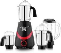 Rotomix New Elegant SIAA 1000 Watts with 100% Copper Motor ROT SIAA 1000W 4J RED BLK 1000 Mixer Grinder 4 Jars, Red Black