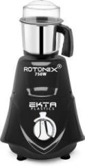 Rotomix Rocket Mixer Grinder with Stainless Steel Chutney Jar 350 Ml EPF134 Rocket Chutney Jar 750 Mixer Grinder 1 Jar, Black