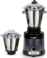 Sunmeet SUNCOMTA21 Commercial Use, 2000 watts, Heavy duty, Aluminium body wiith Metallic finish and Hi Tech 100% copper motor with 2 Stainless Steel Jars, Black|Restaurants|Hotels Commercial Mixer Grinder 2000 Mixer Grinder 2 Jars, Black Grey