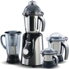 Usha Mixer With 5 Year warranty On Motor 800 Mixer Grinder 4 Jars, Black and Stainless Steel