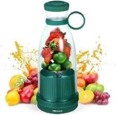 Zvr Juicer USB Portable Vegetable & Fruit Shaker Mixer Hand Blender Electric 200 Juicer 1 Jar, Green