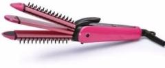 Anaisha Enterprises 3 in 1 Hair Styler Hair Crimper, Hair Curler and Hair Straightener Professional Electric 3 in 1 Corded Hair Styler |Pink| Pack of 1 Hair Styler