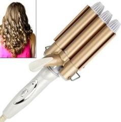 Gcds Smooth Women Ceramic Anti Static Curl Iron Rod Triple Barrel Electric Curler 45W Electric Hair Curler