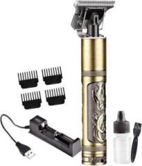Hamofy Professional Golden t99 Trimmer Haircut Grooming Kit Metal Body Rechargeable 28 Trimmer 120 min Runtime 4 Length Settings