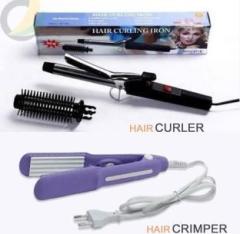Marselite Combo of New Hair Curler & Hair Crimper Machine for Girls Electric Hair Styler