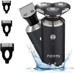 Noymi 3D Rechargeable 100% Waterproof IPX7 Electric Shaver Wet & Dry Rotary Shavers for Men Electric Shaving Razors Trimmer, BLACK Shaver For Men