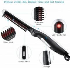 Qualimate Professional Hair Straightening Brush comb Pro Curling Iron Side Detangling Hair Styler, Curly Hair for Men Electric Quick BEARD Hair Straightener and women short hair straightening electric hair styler beard Hair Styler