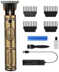 Raccoon Golden Metal Body Professional Rechargeable Men Cordless Hair Clipper Fully Waterproof Trimmer 90 min Runtime 4 Length Settings