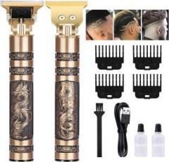 Raccoon Professional Gold Dragon Style Electric Razor USB Rechargeable T Blade Fully Waterproof Trimmer 90 min Runtime 4 Length Settings