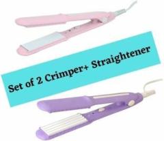 S2s Set of 2 Professional Mini Hair Crimper & Mini Hair Straightener Electric Hair Styler