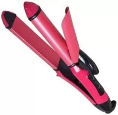 Sana Hair Straightener and Curler Machine For Women | Curl & Straight Hair 20 IN ONE PINK ROD Hair Styler