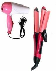 Sryfit Professional 2 In 1 Hair Straightener Curler and 1000W Fold able Hair dryer Combo Electric Hair Styler