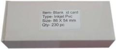 Alphabet Plain PVC Id Card For Epson Inkjet Printers Pack of 230 Cards Single Color Ink White Ink Cartridge
