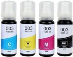 Ang 001/ 003 Ink for Epson L3110, L3150, L3250, , L3116, L3101, L3210, L3215, L3216, Black + Tri Color Combo Pack Ink Bottle