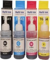 Ang Refill For T664 Ink Bottle Cyan, Magenta, Yellow & Black 70 ml Compatible For Use in Epson L220 Printer Black + Tri Color Combo Pack Ink Cartridge