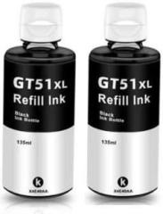 Ang Refill Ink for HP GT51, GT52, GT5810, GT5820, GT5811, GT5821, 310, 319, 410, 415 Ink Tank Printer Black Ink Pack of 2 pcs Black Ink Cartridge