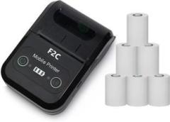 F2c 2 inch Bluetooth Thermal Receipt Printer with 6 Rolls Thermal