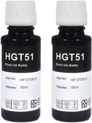 Greenberri GT51 Refill Ink Compatible for HP Inktank 310, 315, 319, 410, 415, 419, GT5810, GT5820, GT5821 Black Twin Pack Ink Bottle