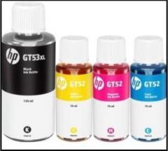 Hp INK CARTRIDG GT53XL GT52 SET OF 4 Black + Tri Color Combo Pack Ink Bottle