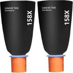 Kosh 158X Toner Reload Kit Compatible for HP LaserJet Tank Printers Black Twin Pack Ink Toner
