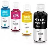 Krisill GT 53XL Compatible Refill Ink For HP 410 415 419 515 530 Printer Black + Tri Color Combo Pack Ink Bottle