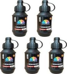 Peacock 12A PREMIUM Toner Powder Pack Of 5 Bottles Use in 12A/42A/49A/51A/53A/303 etc. Black Ink Toner Powder