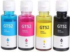 Quink HP GT51 GT52 Compatible for HP Printer 115, 310, 315, 316, 319, 410, 415, 419 Black + Tri Color Combo Pack Ink Bottle