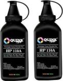 Quink W1112A / 110A Black Toner Powder for HP Laser 108 108a 108w 136 136a Printers Black Twin Pack Ink Toner Powder