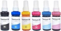 R C Print ink refill for Epson T673 / 673 Compatible for L801, L805, L1800, L800, L810, L850, L1300, L605 Black + Tri Color Combo Pack Ink Bottle
