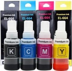 R C Print Refill Ink Compatible for EPSON EcoTank L1300, L310, L361, L380, L405, L565, L365, L485, L220, L360, L130 Black + Tri Color Combo Pack Ink Bottle