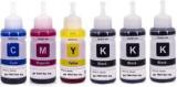 Refill Ink for Ep T664 Dye Ink Compatible EcoTank Inkjet Printer Epson L130, L110, L210, L220, L310, L360, L355, L365, L380, L385, L405, L455, L485, L550, L555, L565, L605, L655, L1300 Black + Tri Color Combo Pack Ink Bottle