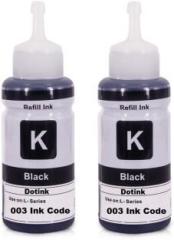 Refill Ink for Epson 003 Dye Ink Compatible for Epson L3100, L3101, L3110, L3115, L3116, L3150, L3151, L3152 & L3156 Inkjet Printer Black Twin Pack Ink Bottle