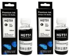Refill Ink Set of 2 Black Color Compatible for HP GT Series ink Tank Printer 310 315 319 410 415 419 5810 5820 5821 Black 90ml Each Bottle Tri Color Ink Bottle