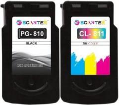 ST SCANTER PG 810 and CL 811 for Use in Canon MP 245, MP 276, MP 486, MX 416, IP2772, IP 2770 Black + Tri Color Combo Pack Ink Cartridge