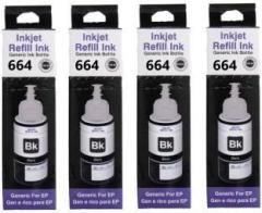 Teqbot 664 Black Ink Bottle Epson 4 Pack : L100 L110 L130 L200 L210 l220 L310 L355 L300 L350 L380 L385 L485 L550 L565 L360 L365 L455, L485 L555 Black Ink Bottle