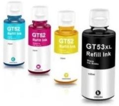 Verena High Quality GT52 GT53XL Refill Ink Compatible for HP Deskjet GT5810 GT5820 Black + Tri Color Combo Pack Ink Bottle