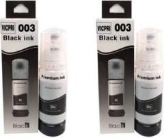 Vicpri Ink Refill 003 Black Ink bottle 2pic Compatible for EP L3100, L3101, L3110, L3150, Series Ink Tank Printer Black Ink Bottle