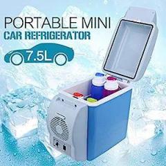Jk 7.5 Litres ABS Portable 12V Auto Car Multi Function Mini Travel Refrigerator, Blue