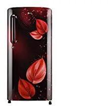 Lg 190 Litres GLB201ASVD_Ruby Red, Single Door Transparent Toughened Refrigerator Freezer