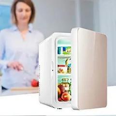 Mavis 10 Litres Lave Mini Pink Portable Humanized Handle Design Fridge Refrigerator For Office, Home