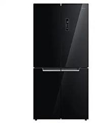Midea 544 Litres Glass Door Finish Frost Free French Door Bottom Mount Multidoor Refrigerator , Black, Extra Large
