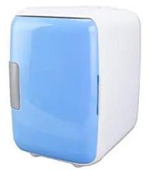 Mini 4 Litres Fridge, Blue/6 Can Personal Fridge Cooler Detachable Partition Compact Skincare Fridge Portable Drink Refrigerator For Skincare, Foods, Medications, Travel And Car