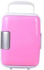 Mini 4 Litres Fridge Car Refrigerators Portable AC/DC Powered Cooler Pink