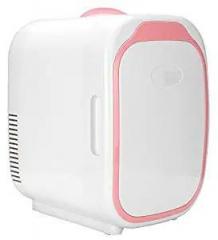Mini 6 Litres Fridge Cooler And Warmer, Pink EU Plug Portable Compact Personal Fridge, Makeup Skincare Fridge For Skincare, Food, Great For Home, Dormitory, Office And Car