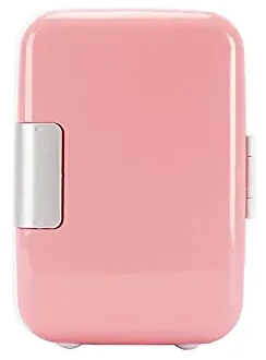Mini 4 Litres Fridge Pink Portable Cooler And Warmer Refrigerator For Skincare, Milk, Foods, Bedroom And Travel Fridge