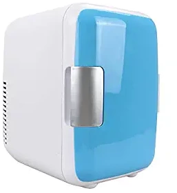 Plentaude 4 Litres Mini Blue Dual Use Portable Icebox Travel Box Cooling And Warming Fridge, Makeup Refrigerator